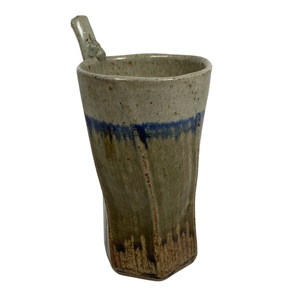 Walt Schmidt Hickory Tree Studio Art Pottery Handmade Mug Cup Built-In Straw - Picture 4 of 7